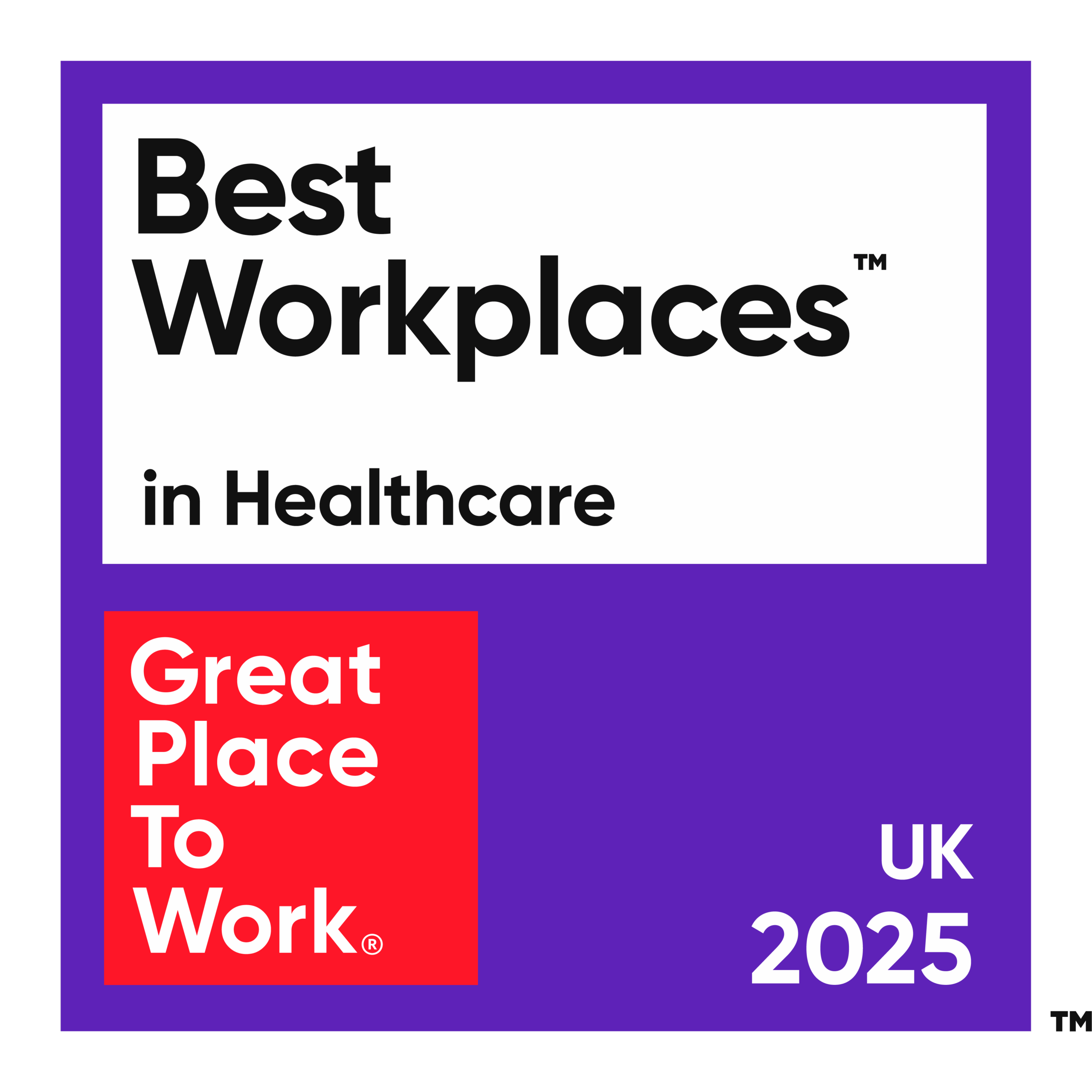 GPTW - Uk's Best Workplaces in Healthcare Badge