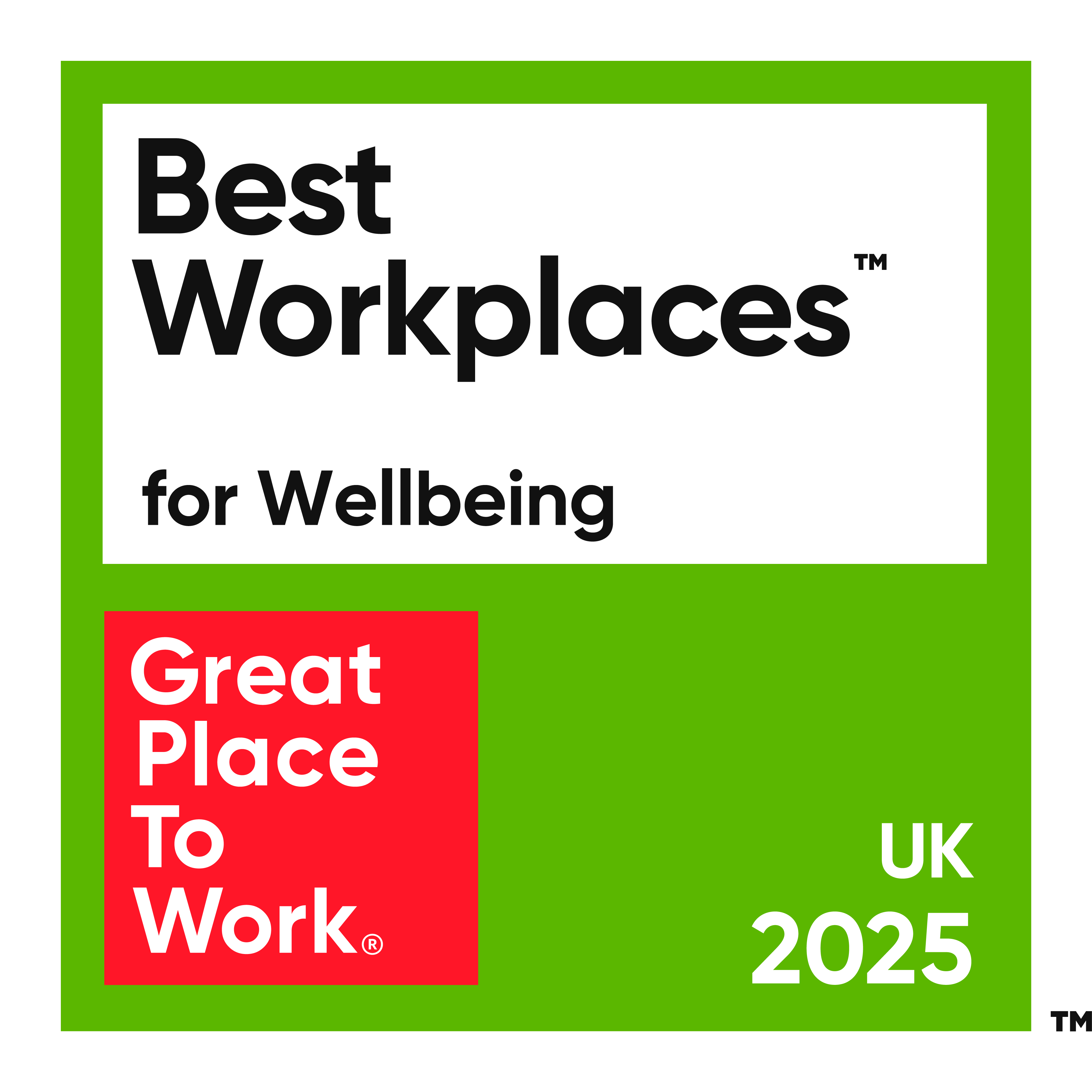 Great Place to Work for Wellbeing 2025 badge