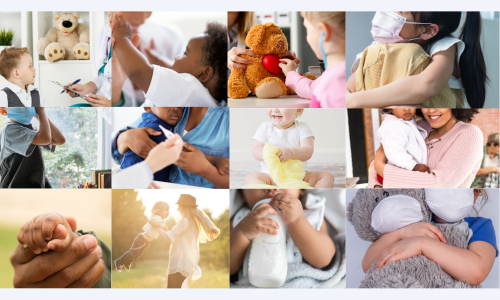 Collage of children and young people